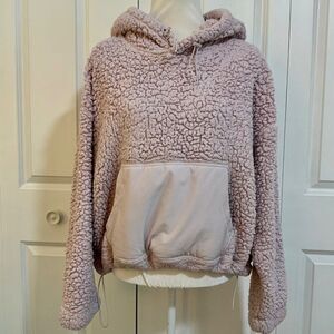 Zella Purple Cassie Faux Sherpa Hoodie Sweatshirt Jacket XL